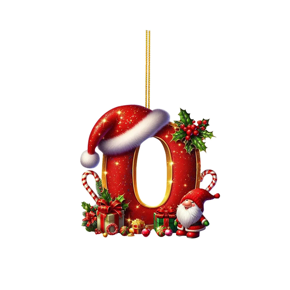 2D Christmas 26 Letters Ornament Flat Hanging Pendant Personalized Holiday Festive Tree Decor Gift For Christmas Party Ornament