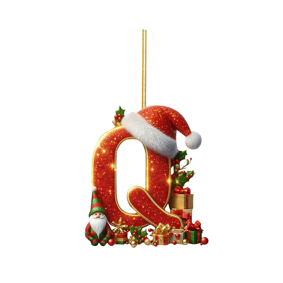 2D Christmas 26 Letters Ornament Flat Hanging Pendant Personalized Holiday Festive Tree Decor Gift For Christmas Party Ornament