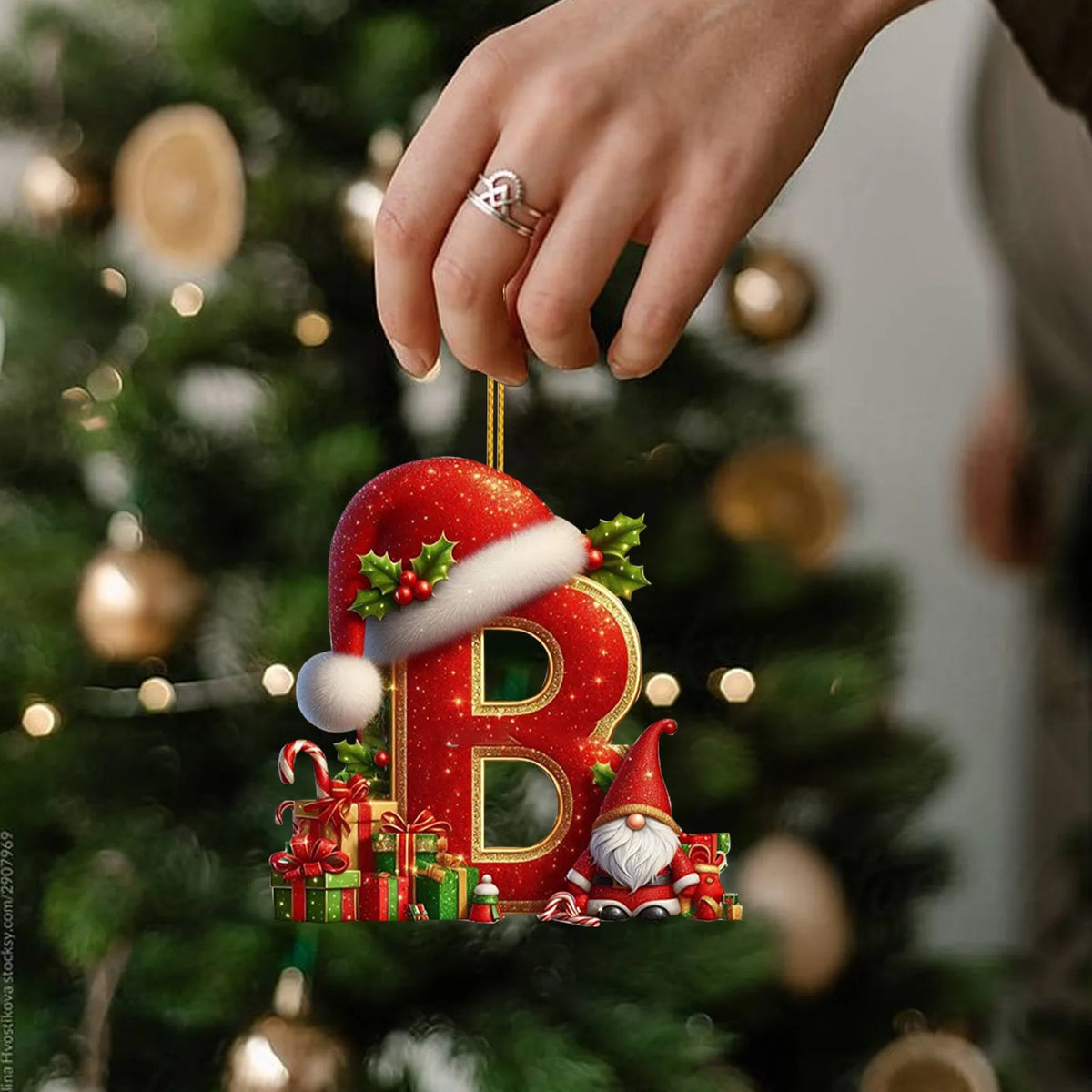 2D Christmas 26 Letters Ornament Flat Hanging Pendant Personalized Holiday Festive Tree Decor Gift For Christmas Party Ornament